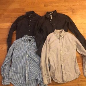 Lot of 4 Mens XS American Eagle and JCrew dress shirts